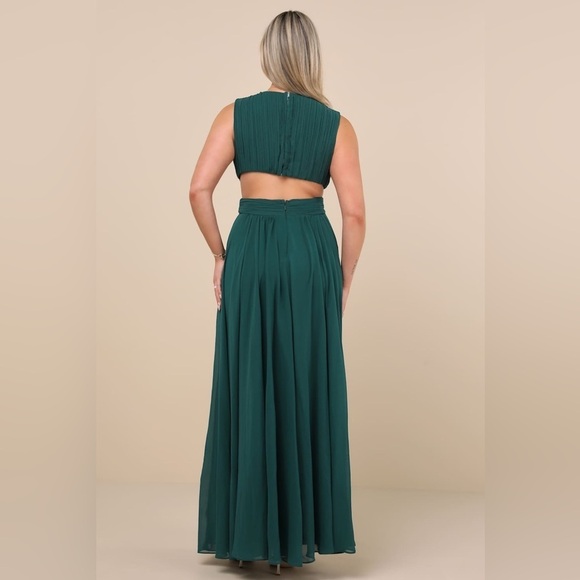 LULU’S Vivid Imagination Emerald Green Cutout Maxi Dress - Picture 8 of 14